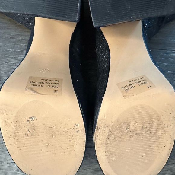 Lemonade Platform Black Matte Sparkly Boots - Size 10 - Picture 10 of 16